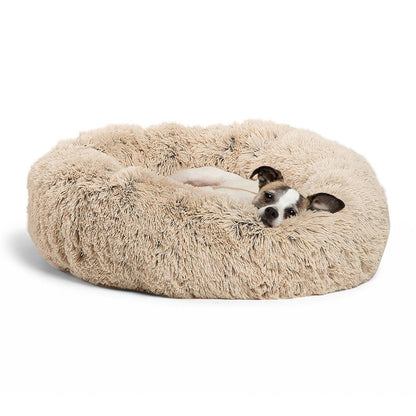 Lits pour chiens et chats. Coussin rond en peluche. Nid pour animaux. Matelas pour chiots